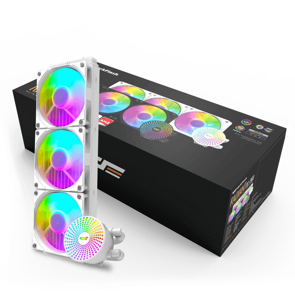 DarkFlash Radiant DC 360mm Liquid CPU Cooler - White