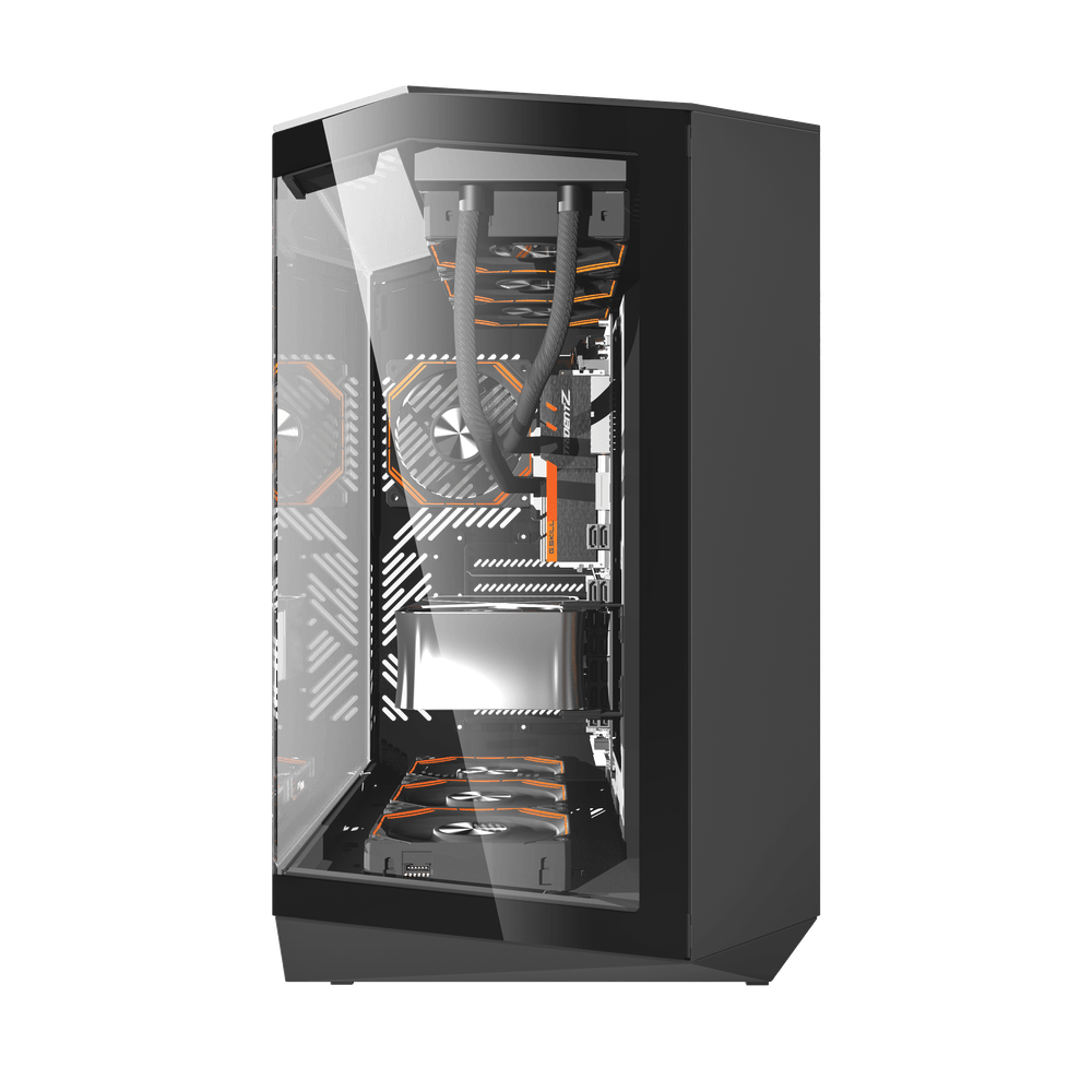 DarkFlash DY470 ATX PC Case - 4 ARGB FANS / Black