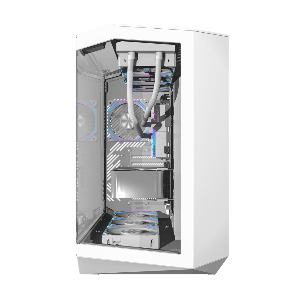 DarkFlash DY470 ATX PC Case - 4 ARGB FANS / White
