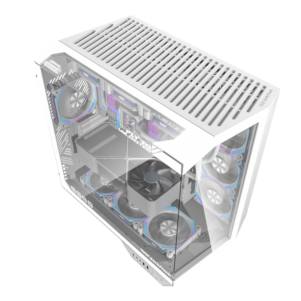 DarkFlash DY470 ATX PC Case - 4 ARGB FANS / White