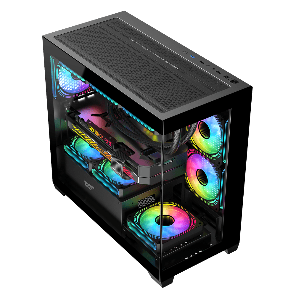 DarkFlash C218M 3x FANS + AE650 PSU - Black