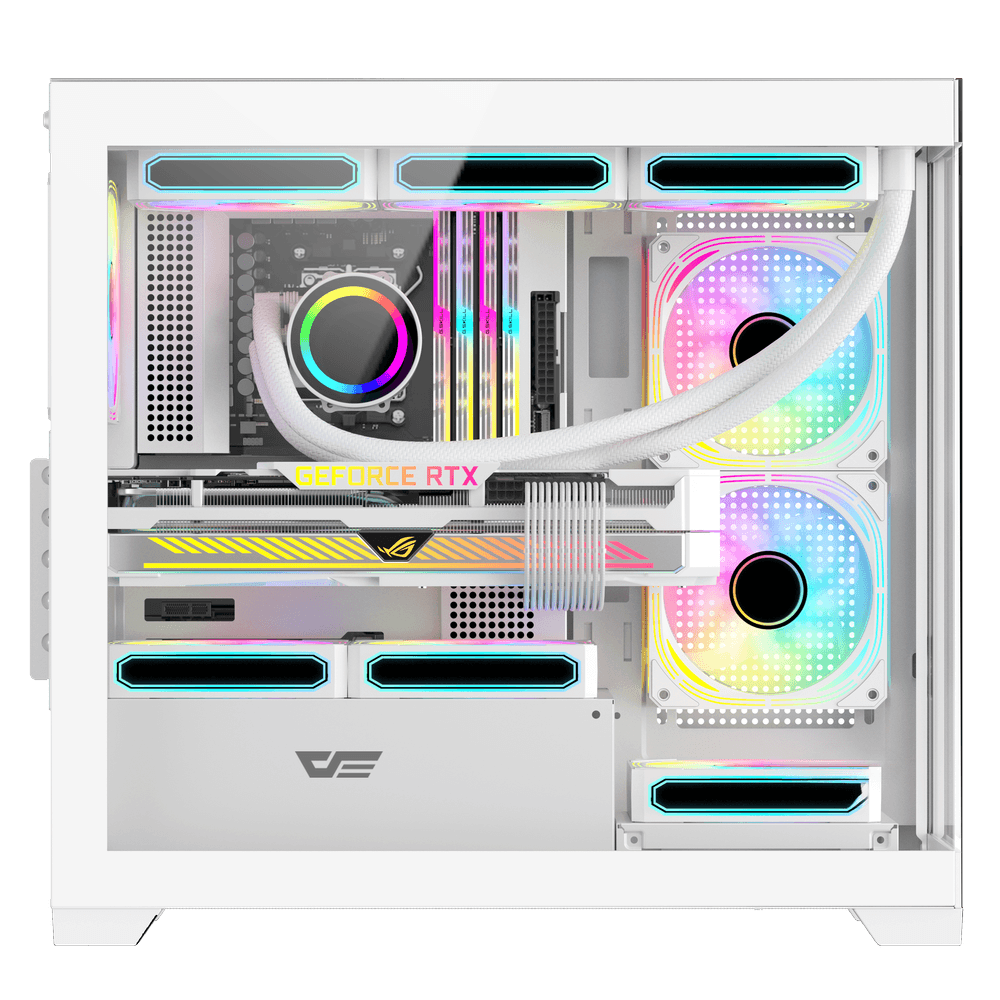 DarkFlash C218M 3x FANS + AE650 PSU - White