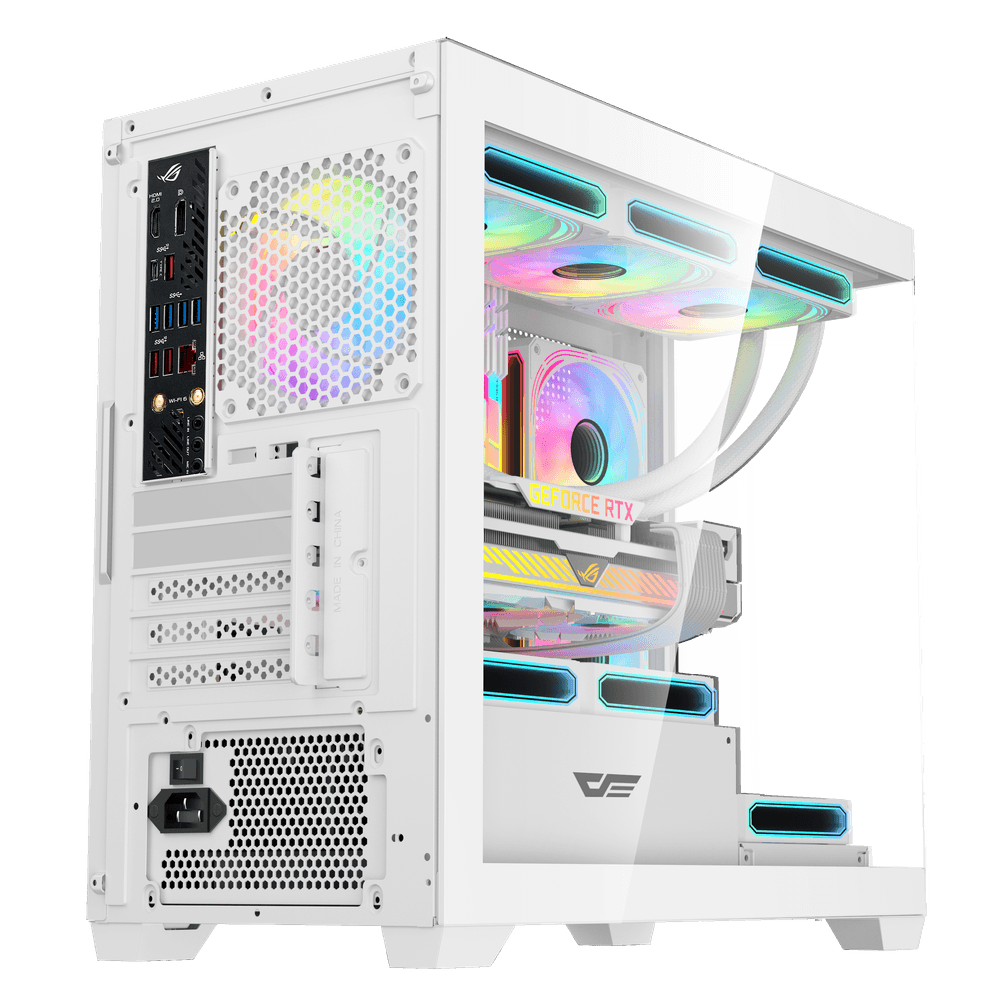 DarkFlash C218M 3x FANS + AE650 PSU - White