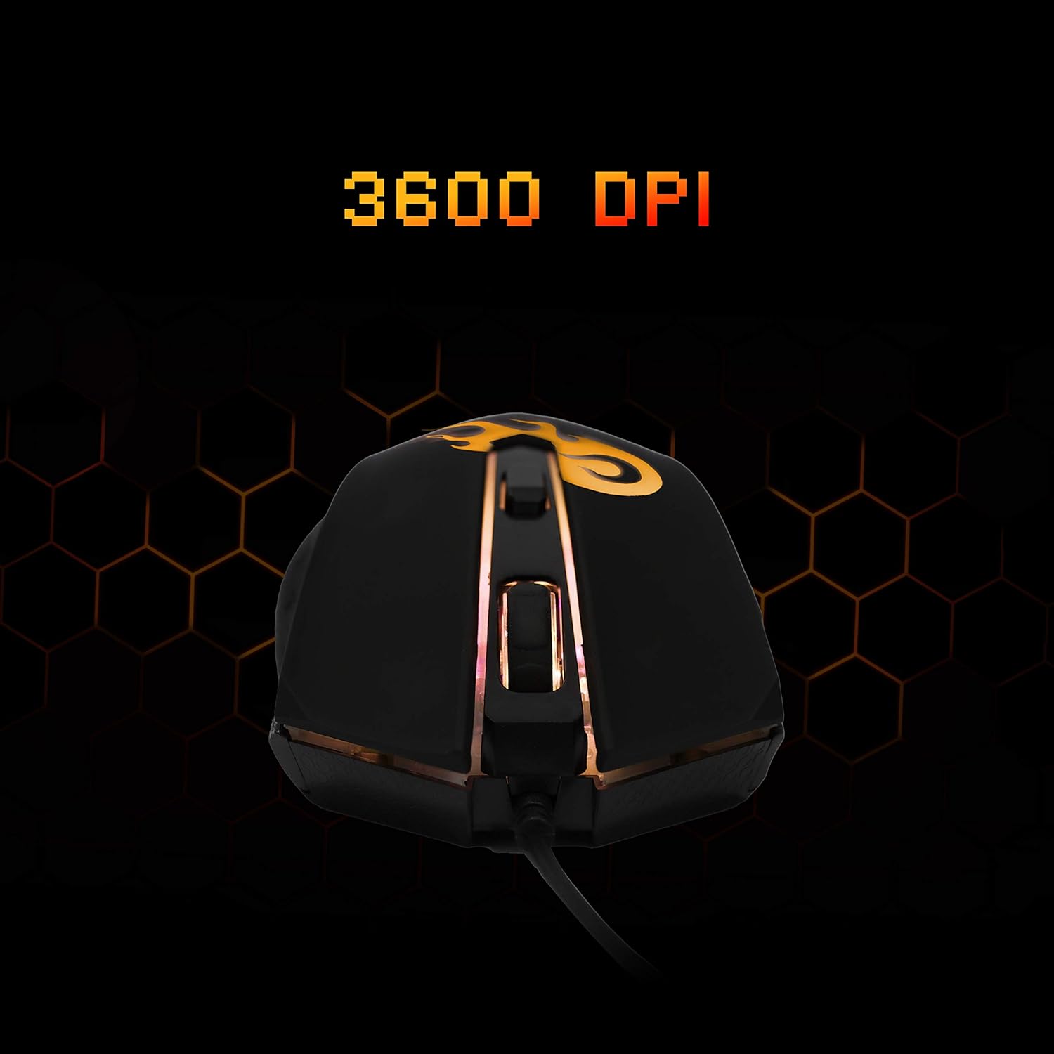 ZEBRONICS Zeb-Clash - Premium USB Gaming Mouse with 6 Buttons, High Resolution Gaming Sensor 3600 DPI, Mulitcolor LED
