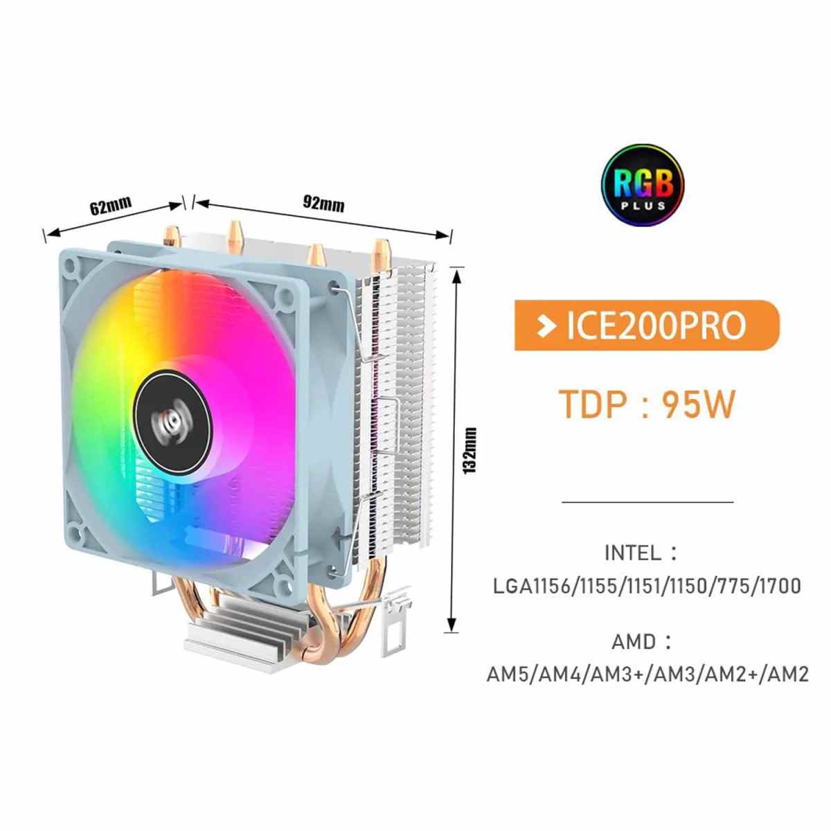 AIGO ICE200 Pro CPU Air Cooler | Intel & AMD Support
