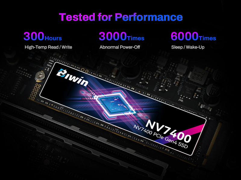 BIWIN Black Opal NV7400 1TB SSD Gen4x4, Read Speed up to 7450MB/s, NVMe M.2 2280 PCIe 4.0 Internal PC Solid State Drive