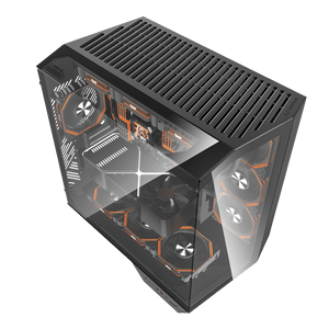 DarkFlash DY470 ATX PC Case - 4 ARGB FANS / Black