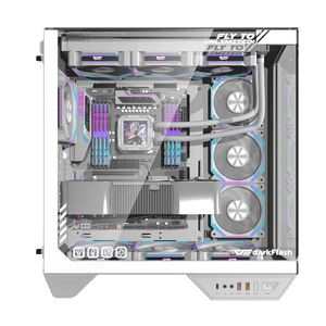 DarkFlash DY470 ATX PC Case - 4 ARGB FANS / White