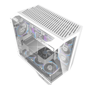 DarkFlash DY470 ATX PC Case - 4 ARGB FANS / White