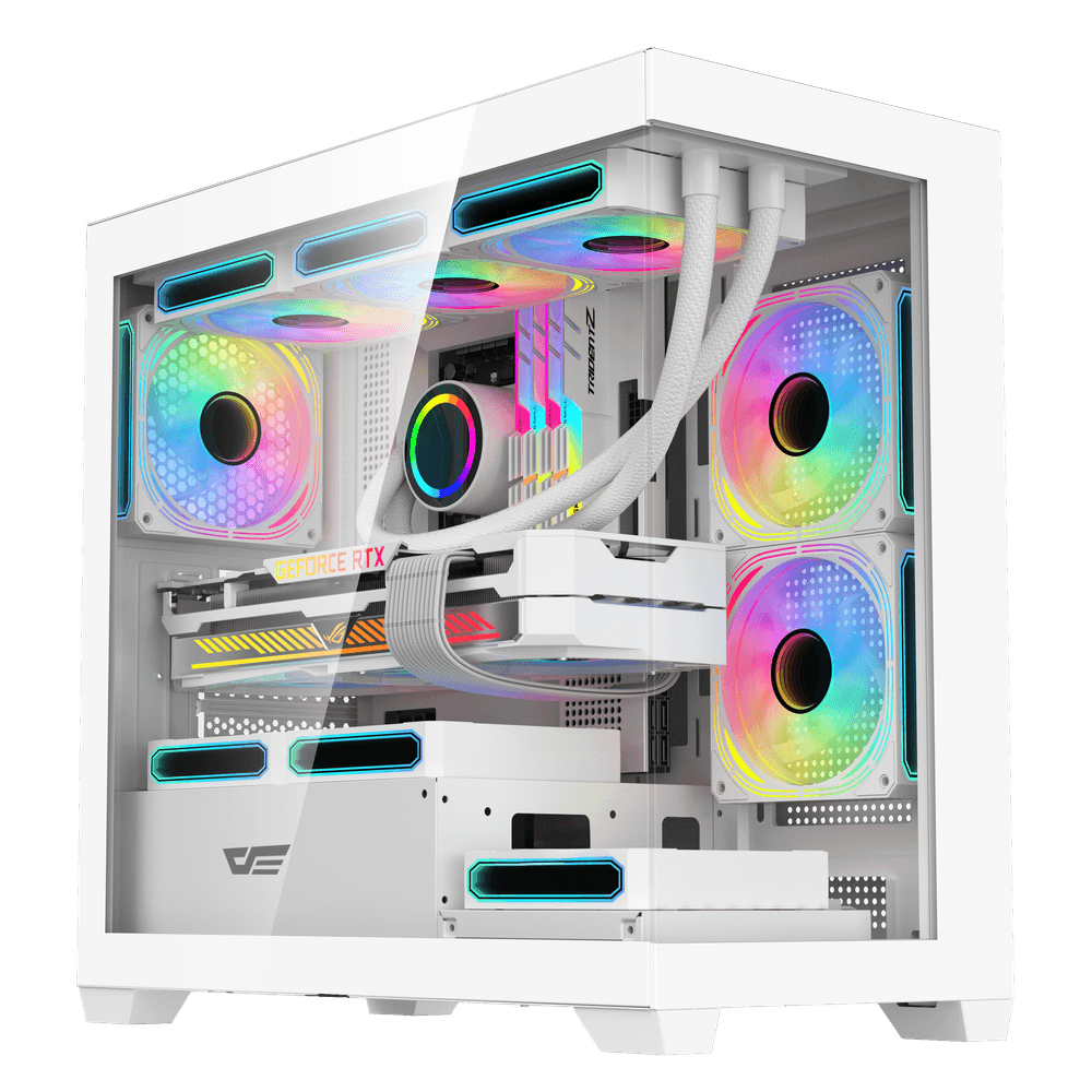 DarkFlash C218M 3x FANS + AE650 PSU - White