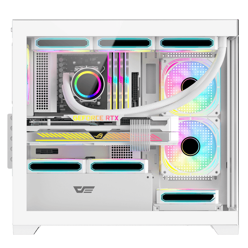 DarkFlash C218M 3x FANS + AE650 PSU - White
