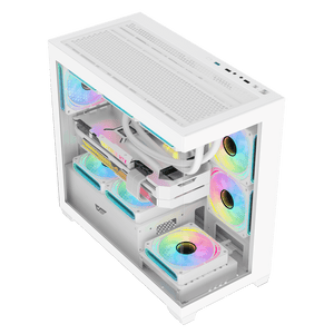 DarkFlash C218M 3x FANS + AE650 PSU - White