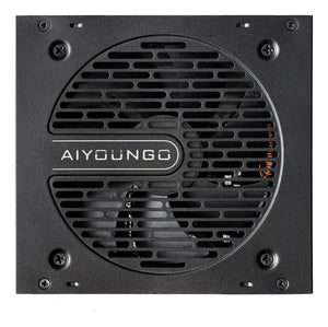 Aigo AT650 Non Modular Power Supply, 80 Plus Bronze Certification, 650W Power, Active PFC, Taiwanese 105° Capacitors, Hydraulic Bearing, 120mm Fan, Black | AT650