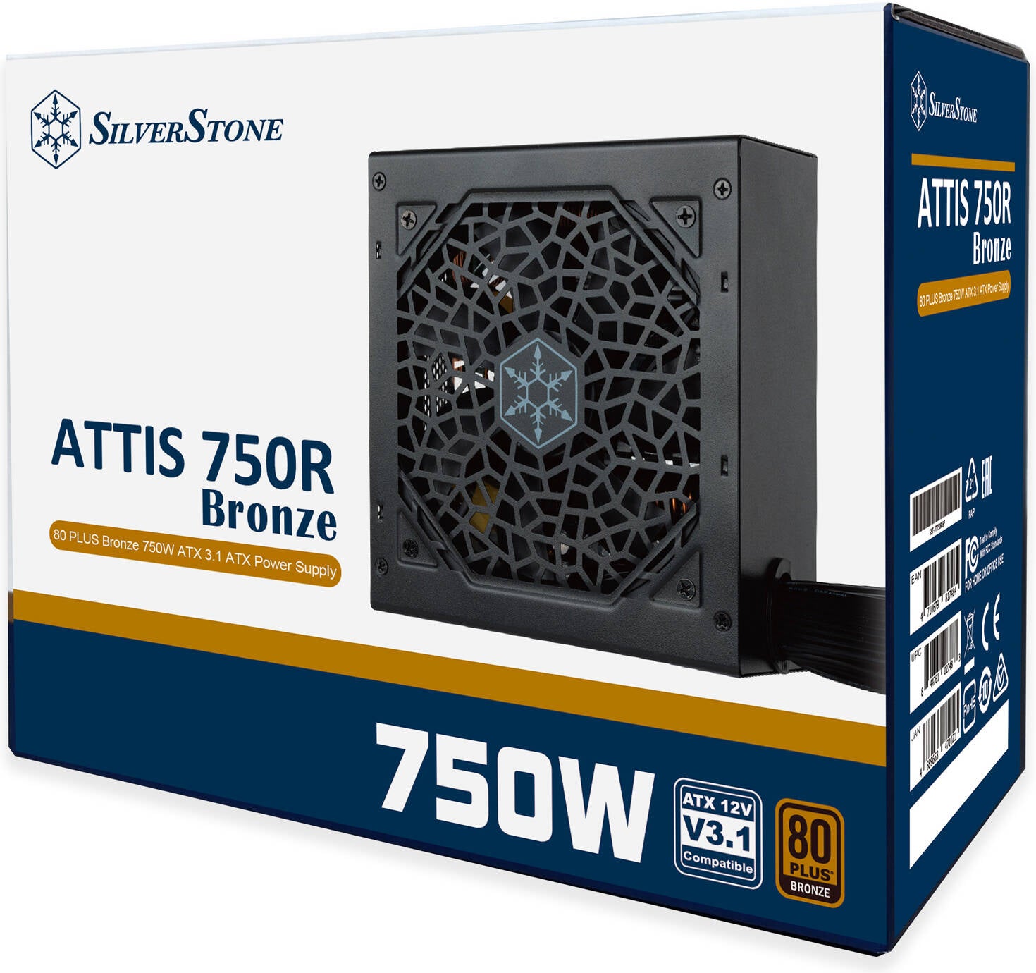 SilverStone 750W 80 Plus Bronze Power Supply PSU