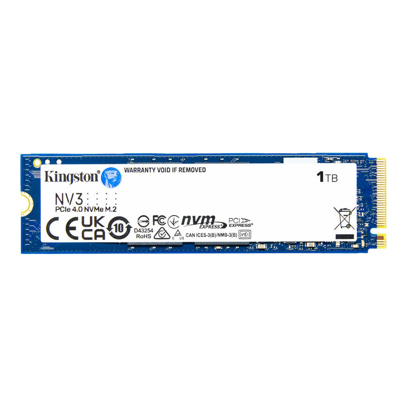 Kingston 1TB M.2 NV3 PCIe 4.0 NVMe Internal SSD, Capacity 6000 MB/s