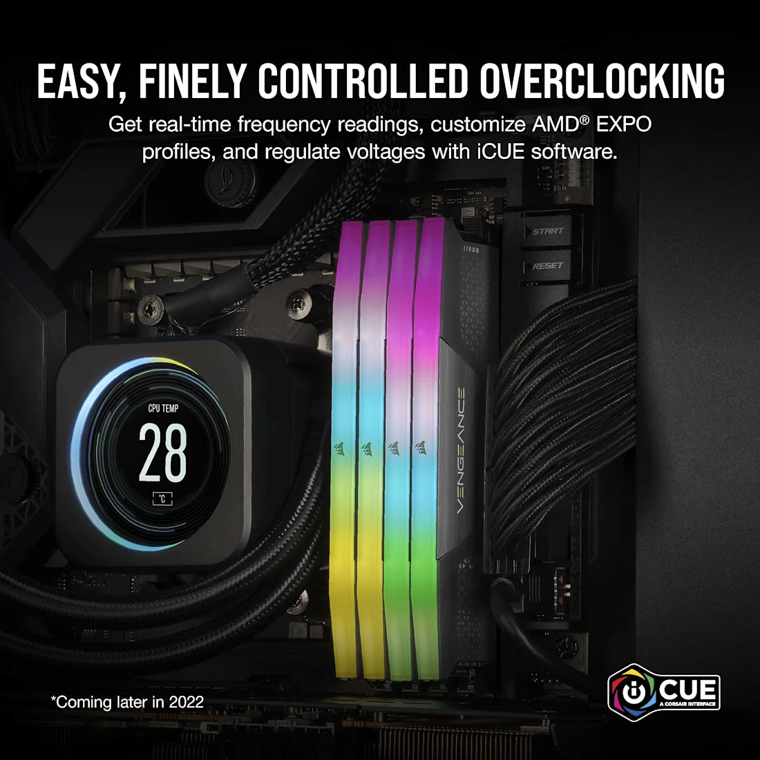 VENGEANCE® RGB 32GB (2x16GB) DDR5 DRAM Up To 6000MT/s CL30 AMD EXPO & Intel XMP Memory Kit - Black