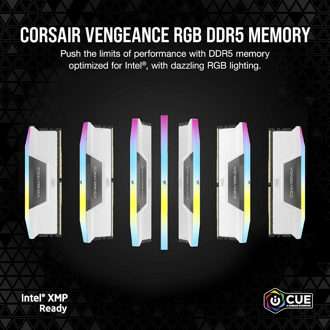 VENGEANCE® RGB 32GB (2x16GB) DDR5 DRAM Up To 6000MT/s CL30 AMD EXPO & Intel XMP Memory Kit - White