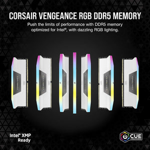 VENGEANCE® RGB 32GB (2x16GB) DDR5 DRAM Up To 6000MT/s CL30 AMD EXPO & Intel XMP Memory Kit - White