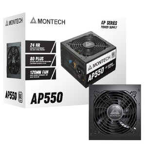 Montech 550W 80 PLUS White Certified ATX Power Supply - Black