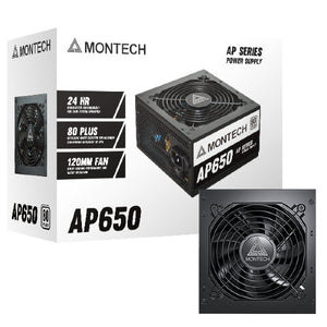 Montech 650W 80 PLUS White Certified ATX Power Supply - Black