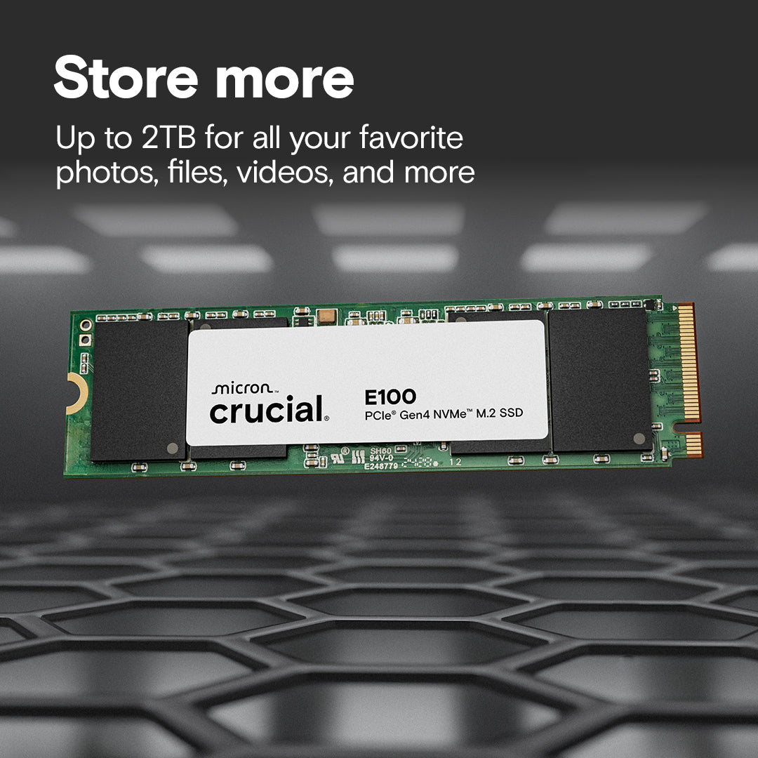Crucial E100 2TB PCIe Gen4 NVMe M.2 SSD